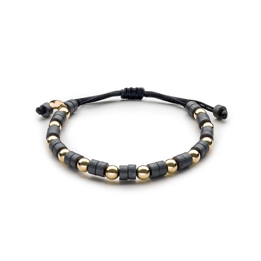 Jewelry Josephs Jewelers Home | 14K Yellow Gold Hematite Bracelet - Josephs Jewelers Gray