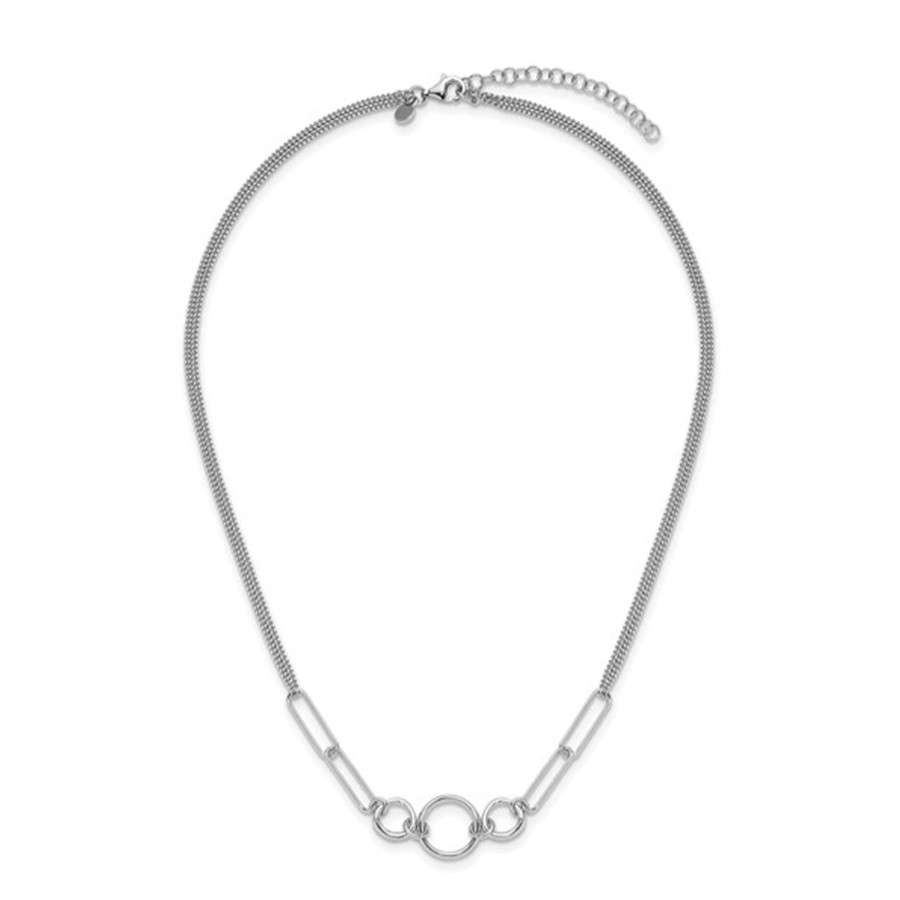 Jewelry Josephs Jewelers Home | Sterling Silver 18-Inch 2-Strand Link Necklace - Josephs Jewelers