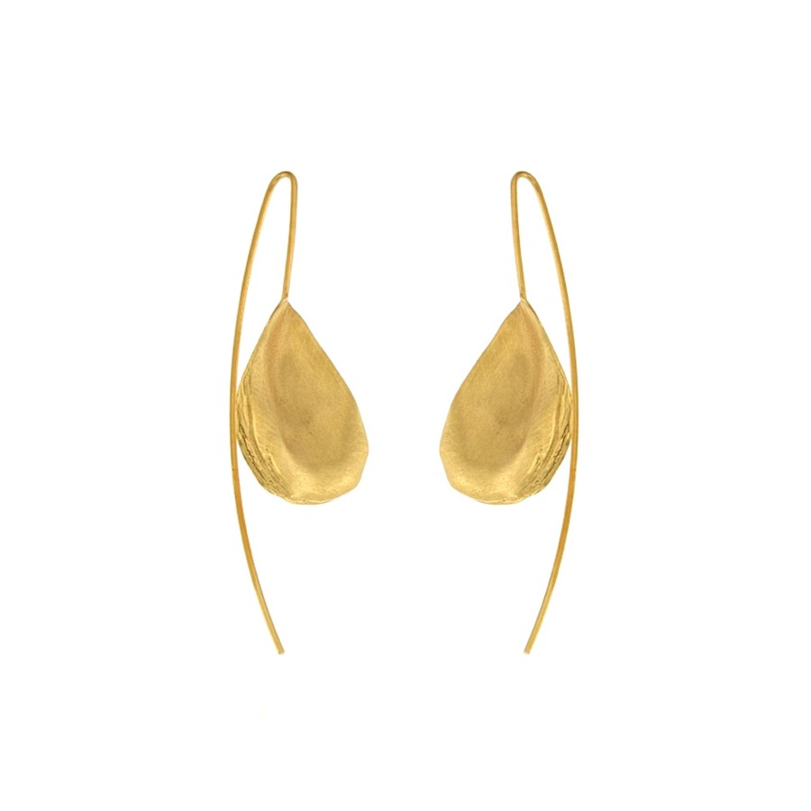 Jewelry Josephs Jewelers Home | Gold Plated Sterling Silver Oyster Shell Drop Earrings