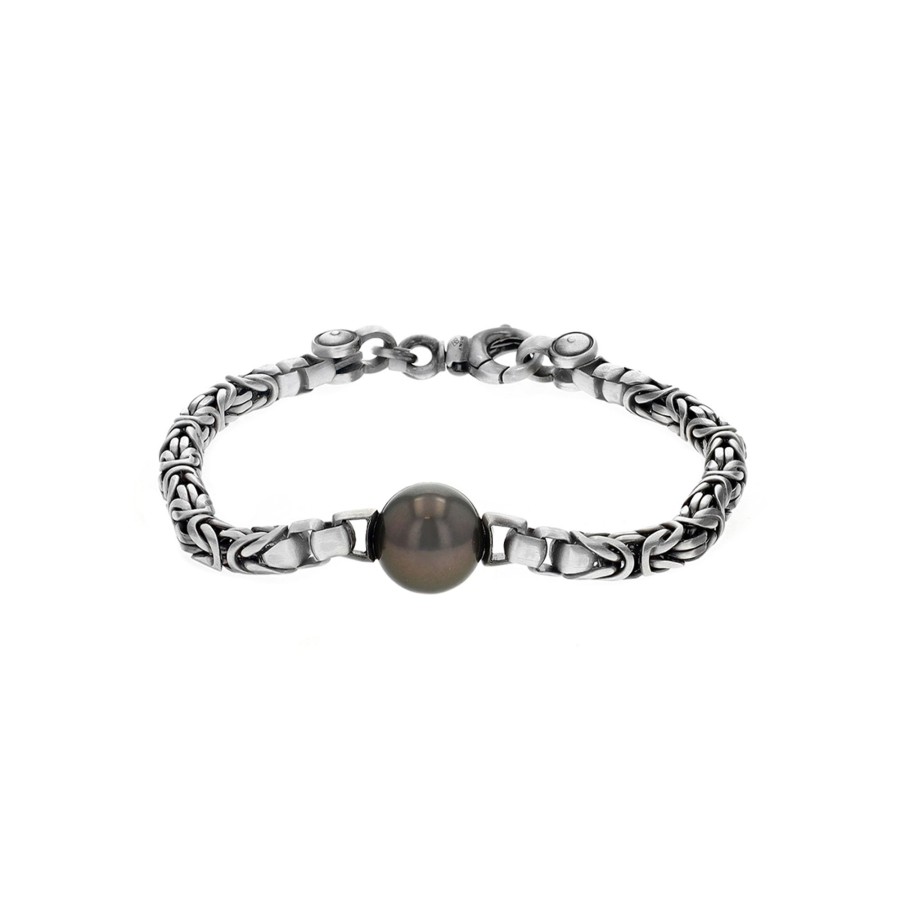 Jewelry Josephs Jewelers Home | Sterling Silver Tahitian Pearl Bracelet - Josephs Jewelers Black