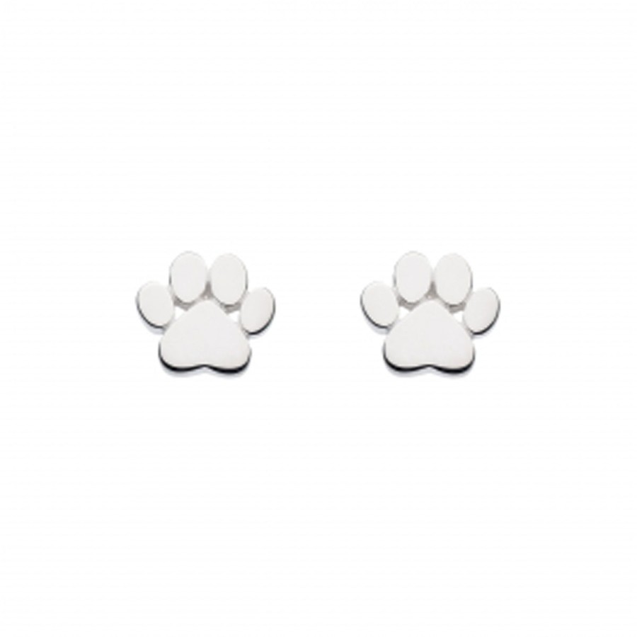 Jewelry Josephs Jewelers Home | Sterling Silver Small Paw Print Earrings