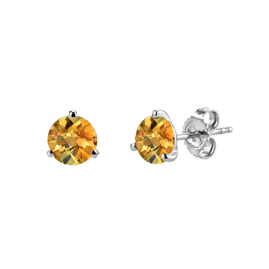 Jewelry Josephs Jewelers Home | 14K White Gold Citrine Earrings Orange