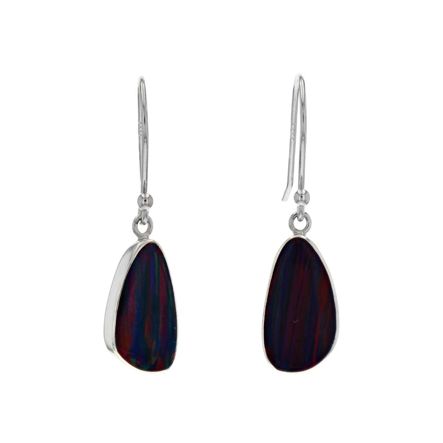 Jewelry Josephs Jewelers Home | Sterling Silver Black Color Created Opal Earrings Multi