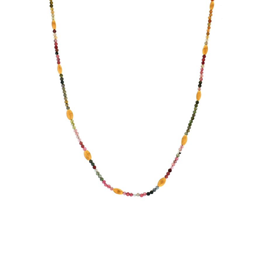 Jewelry Josephs Jewelers Home | Gold Plated Sterling Silver Color Tourmaline Necklace - Josephs Jewelers Multi