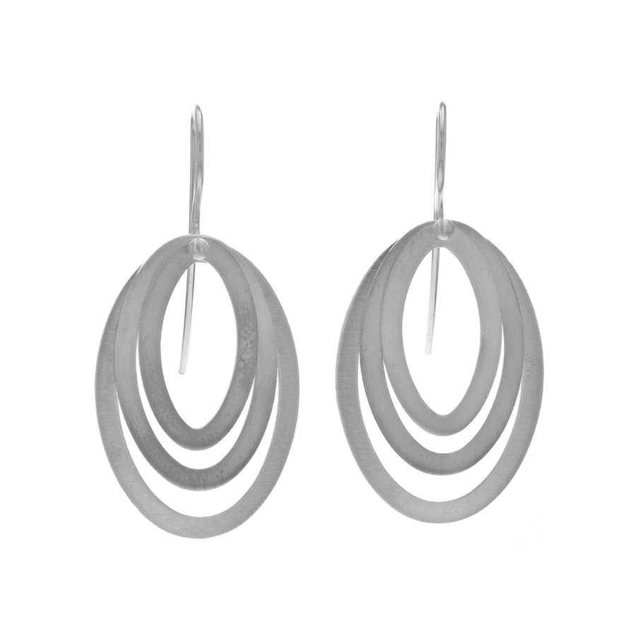 Jewelry Josephs Jewelers Home | Sterling Silver Layered Oval Earrings