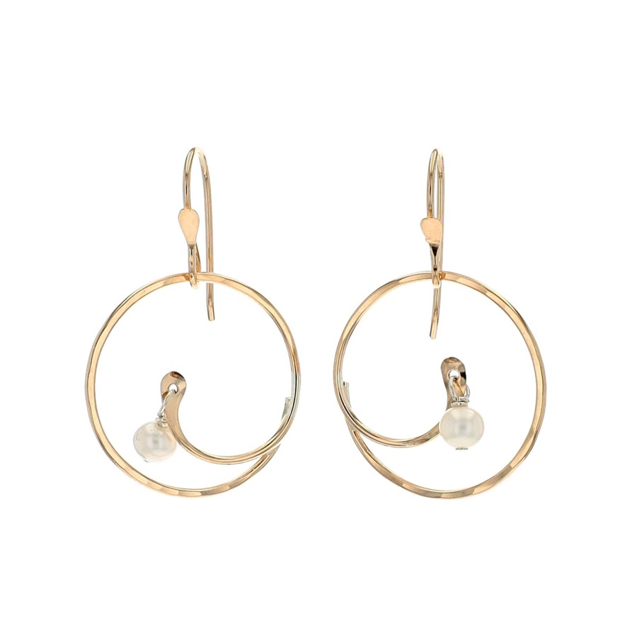 Jewelry Josephs Jewelers Home | Gold Filled Sterling Silver Circle Drop Pearl Earrings White