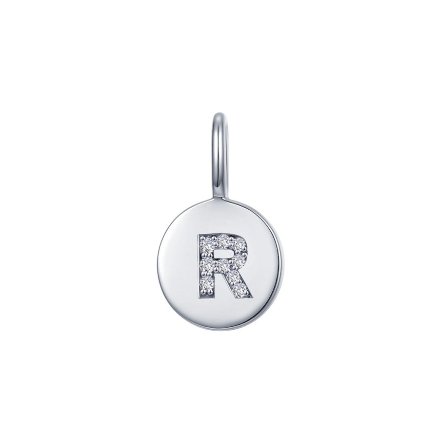 Jewelry Josephs Jewelers Home | Sterling Silver Cubic Zirconia "R" Charm White