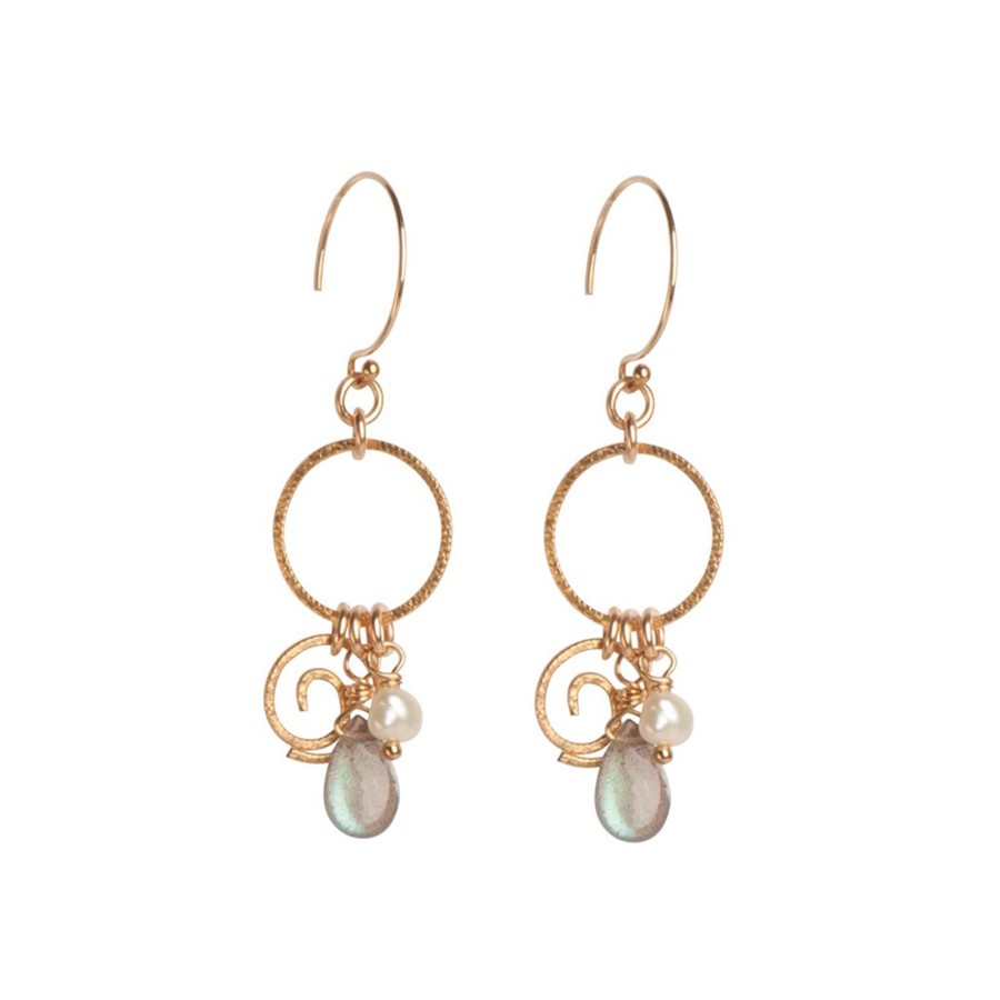 Jewelry Josephs Jewelers Home | 14K Gold Filled Labradorite And Pearl Earrings Multi