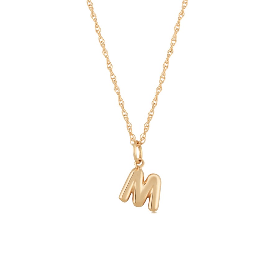 Jewelry Josephs Jewelers Home | 14K Yellow Gold Letter "M" Pendant With Chain