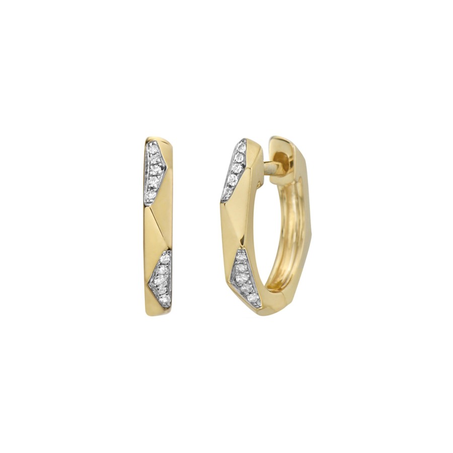 Jewelry Josephs Jewelers Home | 14K Yellow Gold 0.05 Carat Diamond Huggie Hoop Earrings - Josephs Jewelers