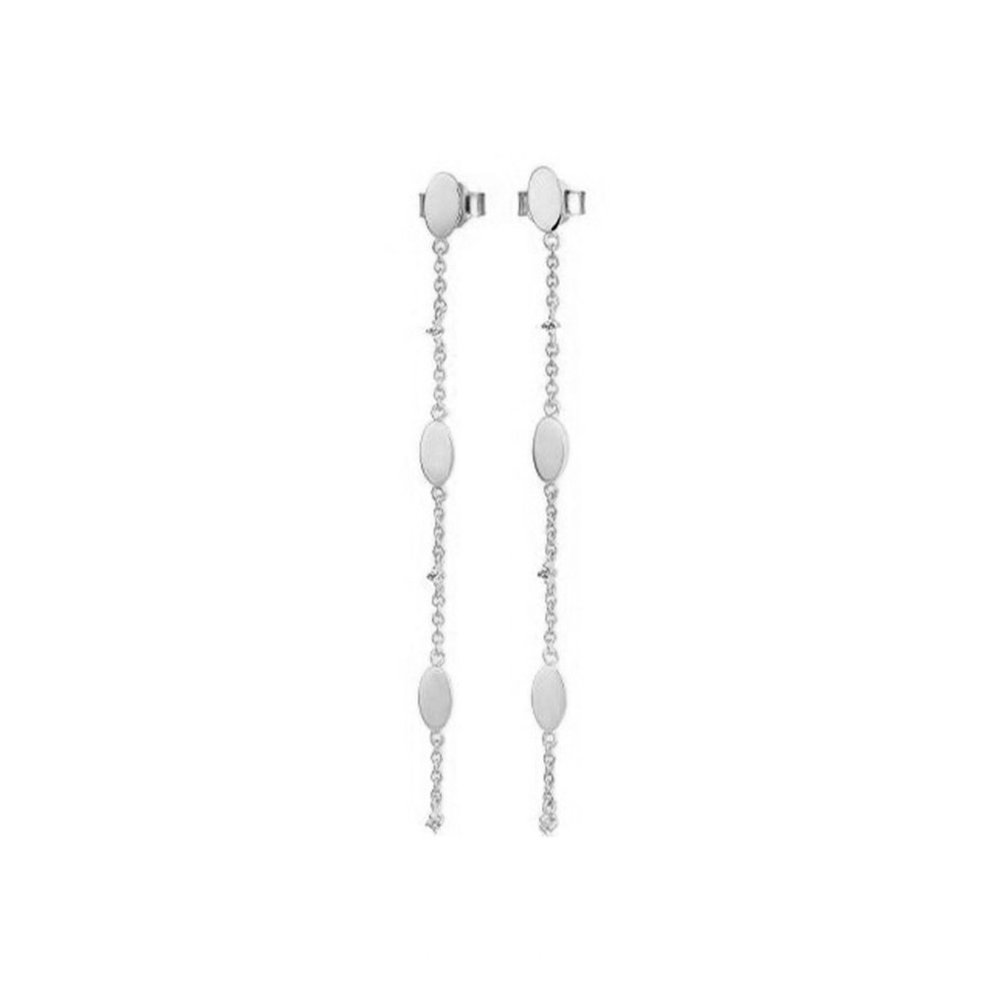 Jewelry Josephs Jewelers Home | Sterling Silver Sapphire Dangle Earrings White